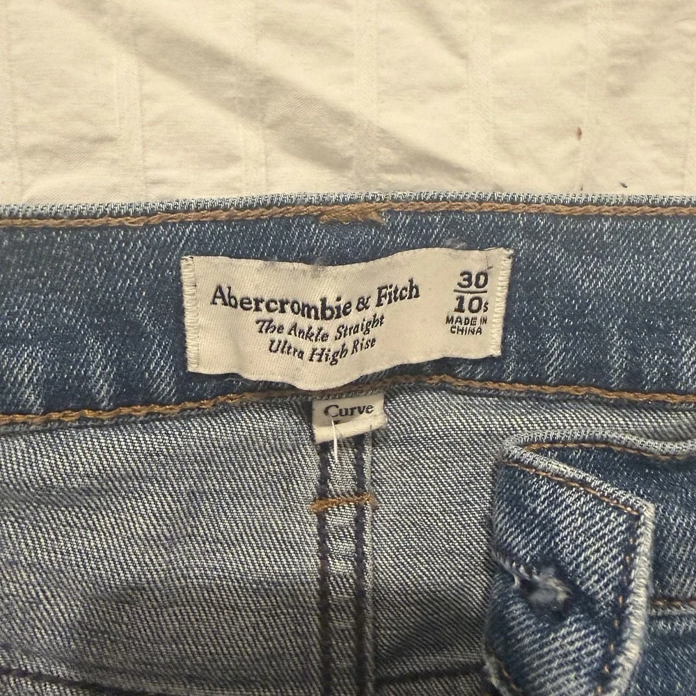 Abercrombie & Fitch Womens The Ankle Straight Ultra High Rise Jeans Size 30 10S - Picture 5 of 6